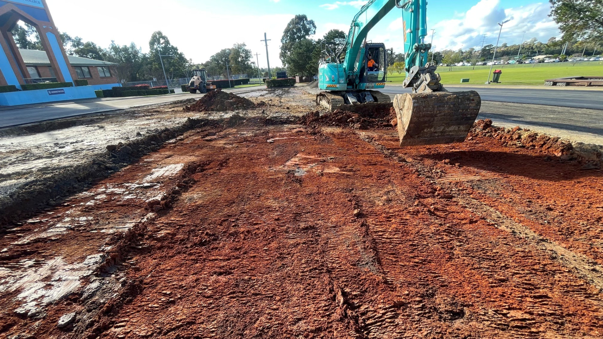 Excavation and ground preparation for the MCCC driveway