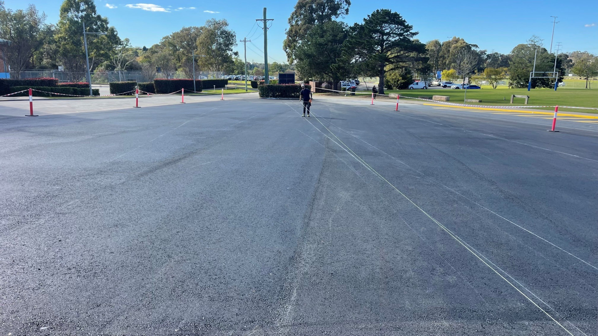 New asphalt surface at the MCCC driveway project