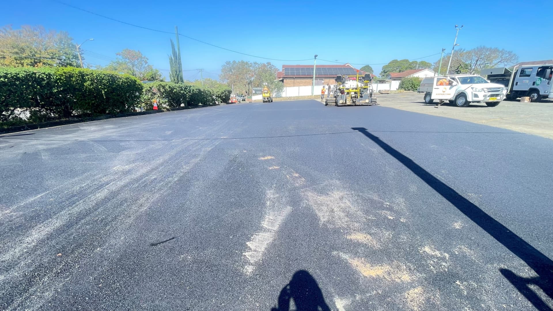 New asphalt surface at the RSL car park