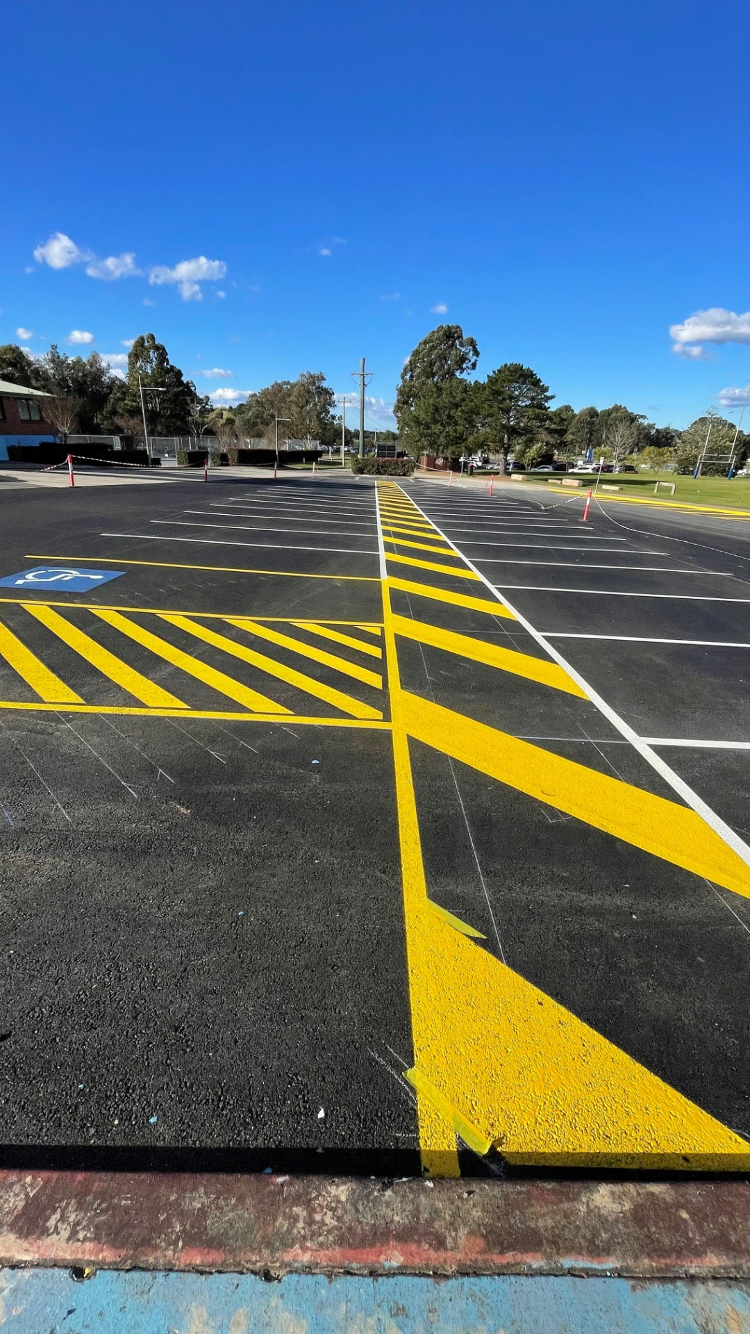 Completed MCCC driveway parking bays and yellow line marking